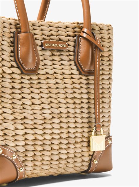 michael kors straw beach bag|Michael Kors malibu straw crossbody.